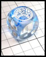 Dice : Dice - 6D - Unknown Clear with Blue swirl and White - JA Collection Apr 2024